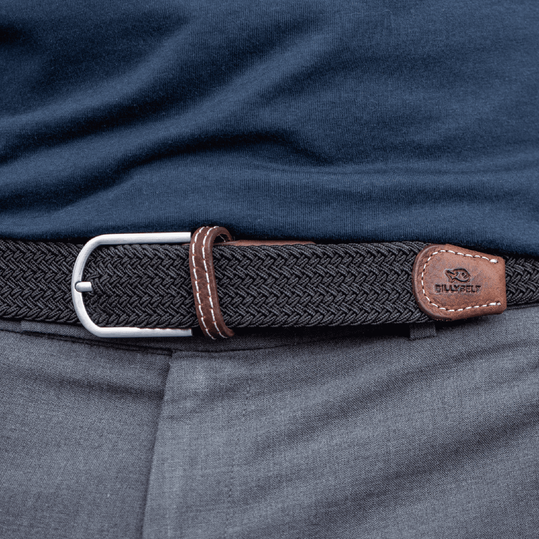 BILLYBELT - Black Licorice Elastic Braided Belt