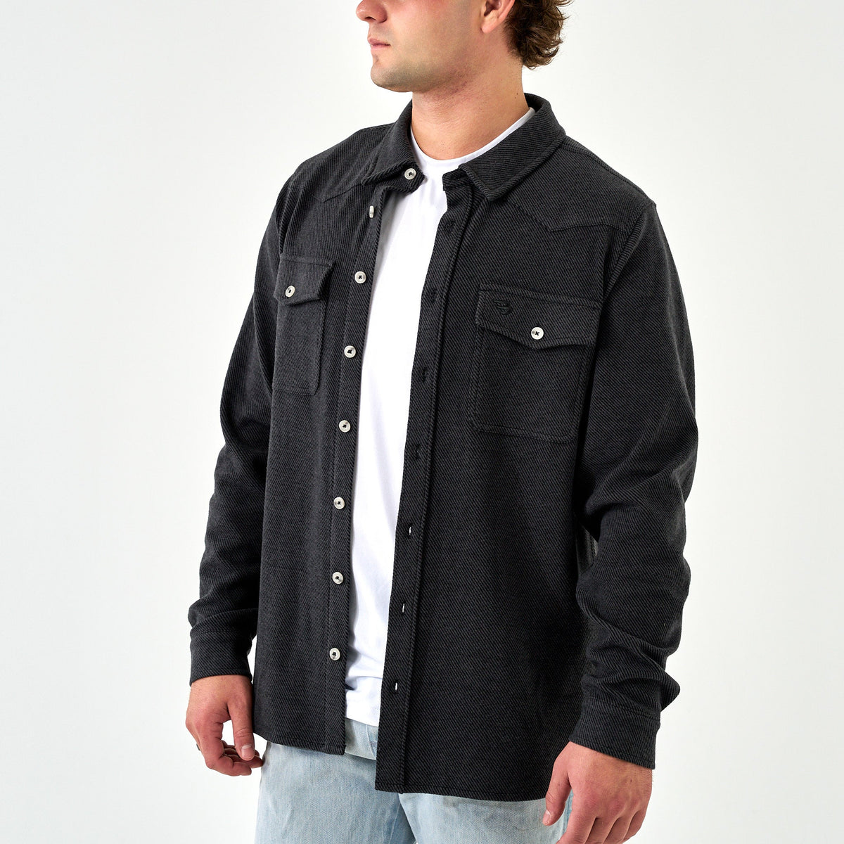 Long Sleeve-Austin Shirt-Heather Black