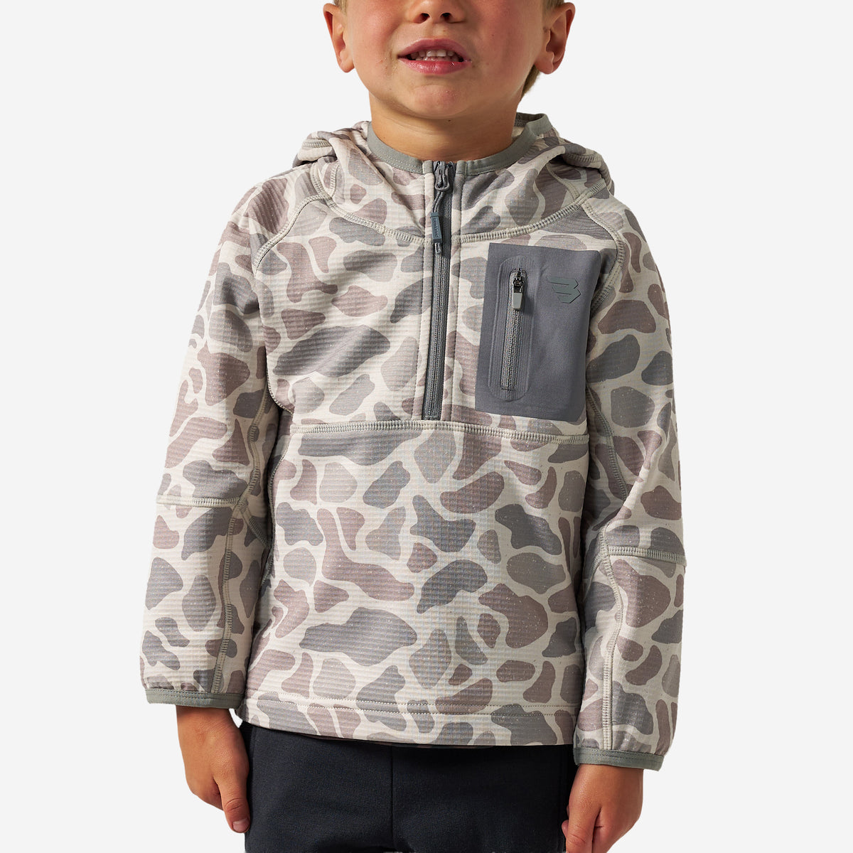 Youth Blaze Tech-Quarter Zip-Classic Deer Camo