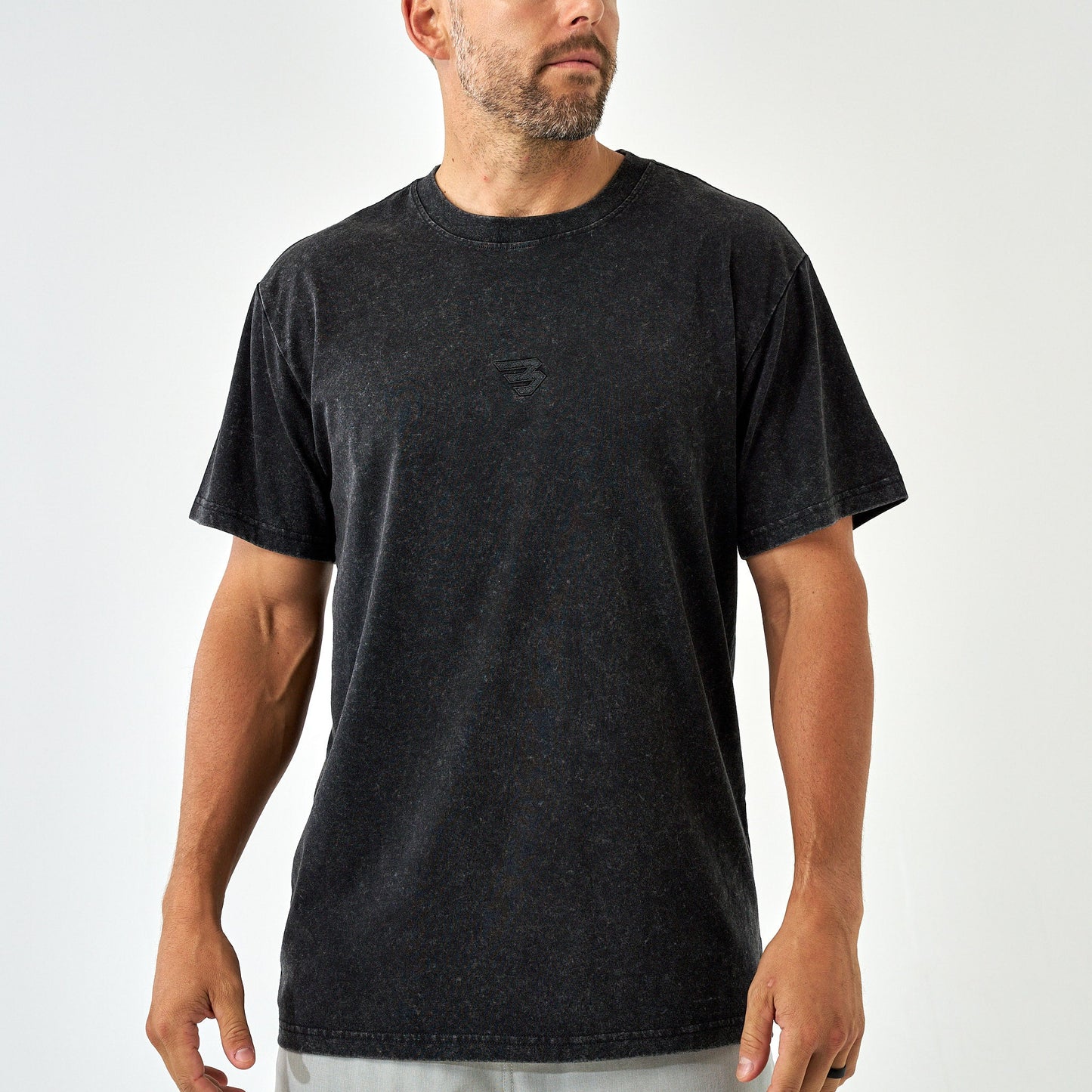 Burlebo- Vintage Washed Black Logo T Shirt