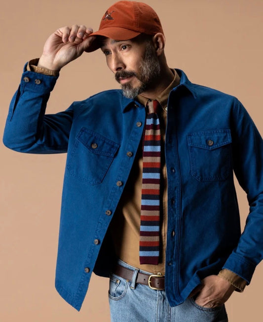 Garment Dyed Jean Duck Canvas Jacketn - Navy Peony