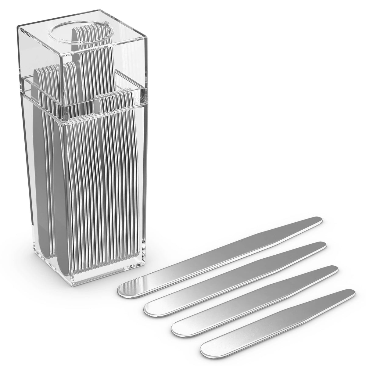 20 Metal Collar Stays for Men Dress Shirt in Case Box