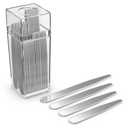 20 Metal Collar Stays for Men Dress Shirt in Case Box