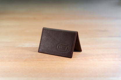 Bison Bifold Leather Card Holder - ID Window - Made in USA