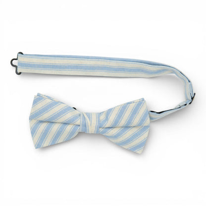 Robin Egg Stripe - Men's Pre-tied Bow Tie