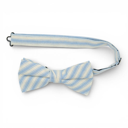 Robin Egg Stripe - Men's Pre-tied Bow Tie