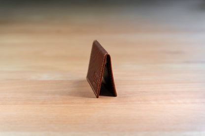 Bison Bifold Leather Card Holder - ID Window - Made in USA