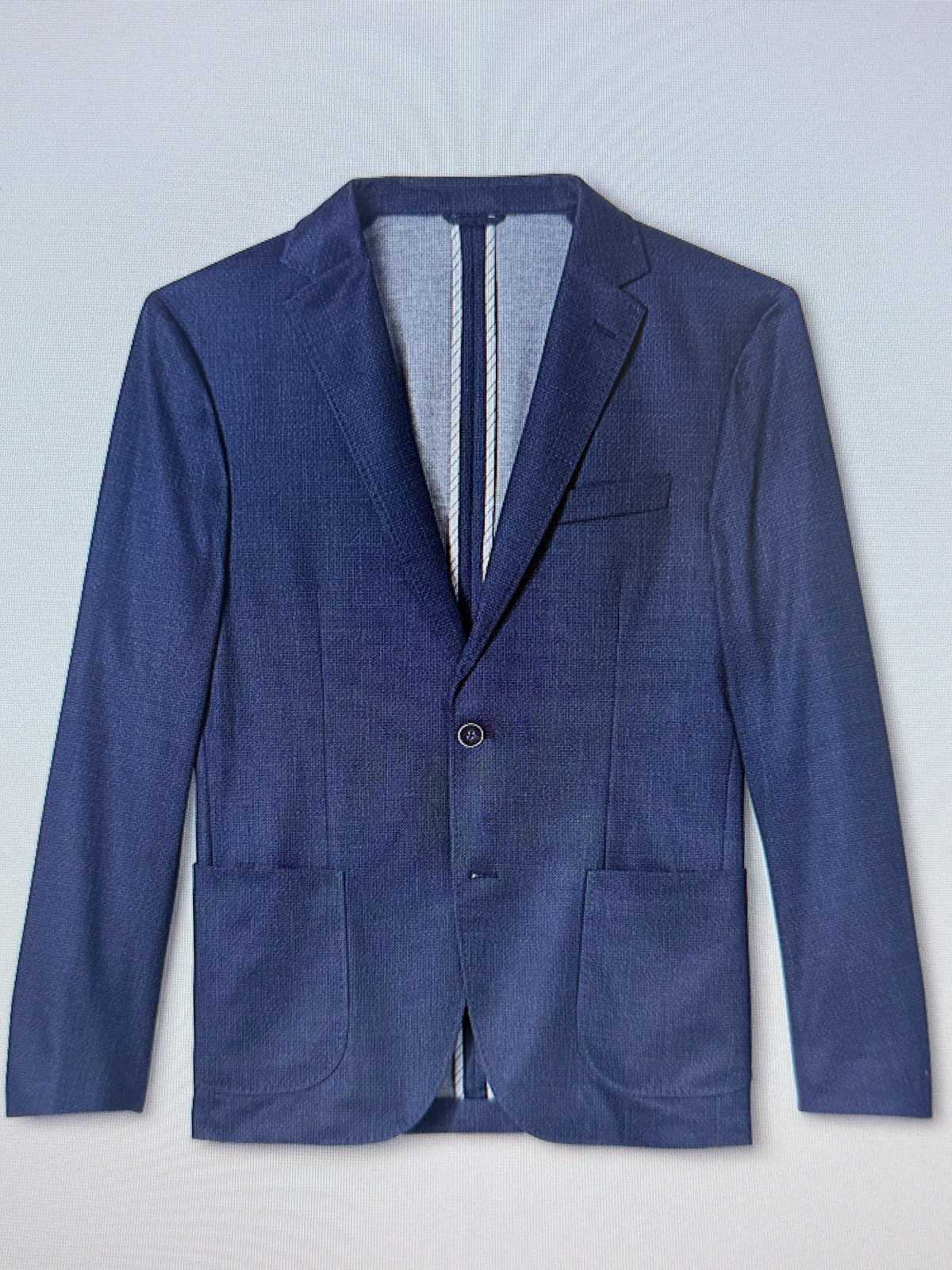 Printed Knit Stretch Sport Coat - Solid Lapis