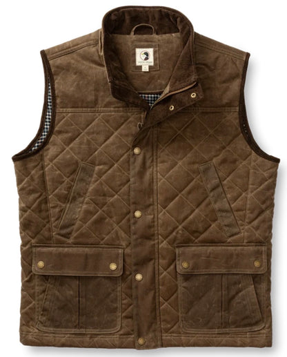 Waxed Duck Canvas Quilted Vest - Dark Oak