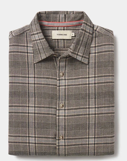 Owen Lightweight Button Up in Slate Blue Plaid