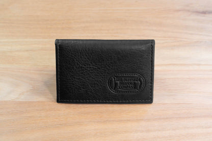 Bison Bifold Leather Card Holder - ID Window - Made in USA