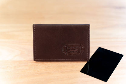 Bison Bifold Leather Card Holder - ID Window - Made in USA