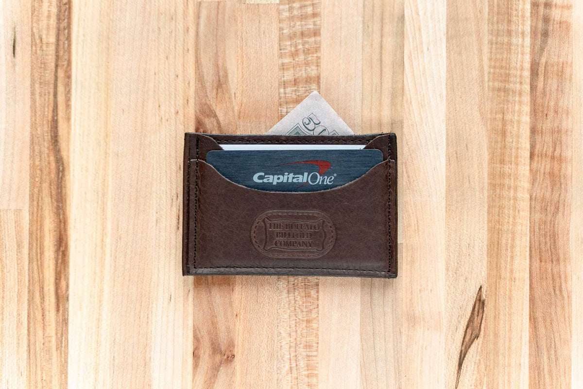 Front Pocket Wallet - American Bison Full-Grain Leather