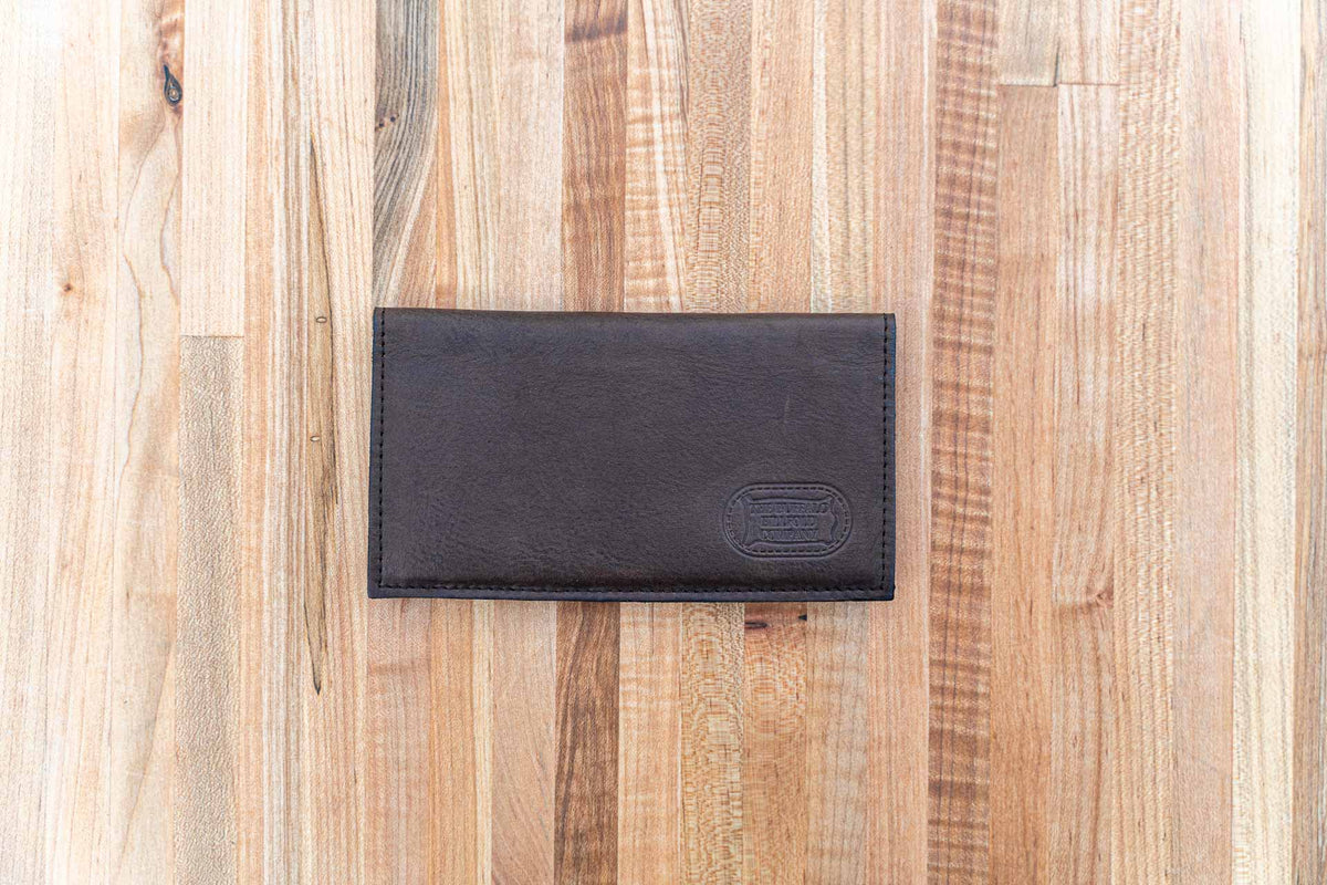 American Bison Leather Checkbook Wallet - Made in USA