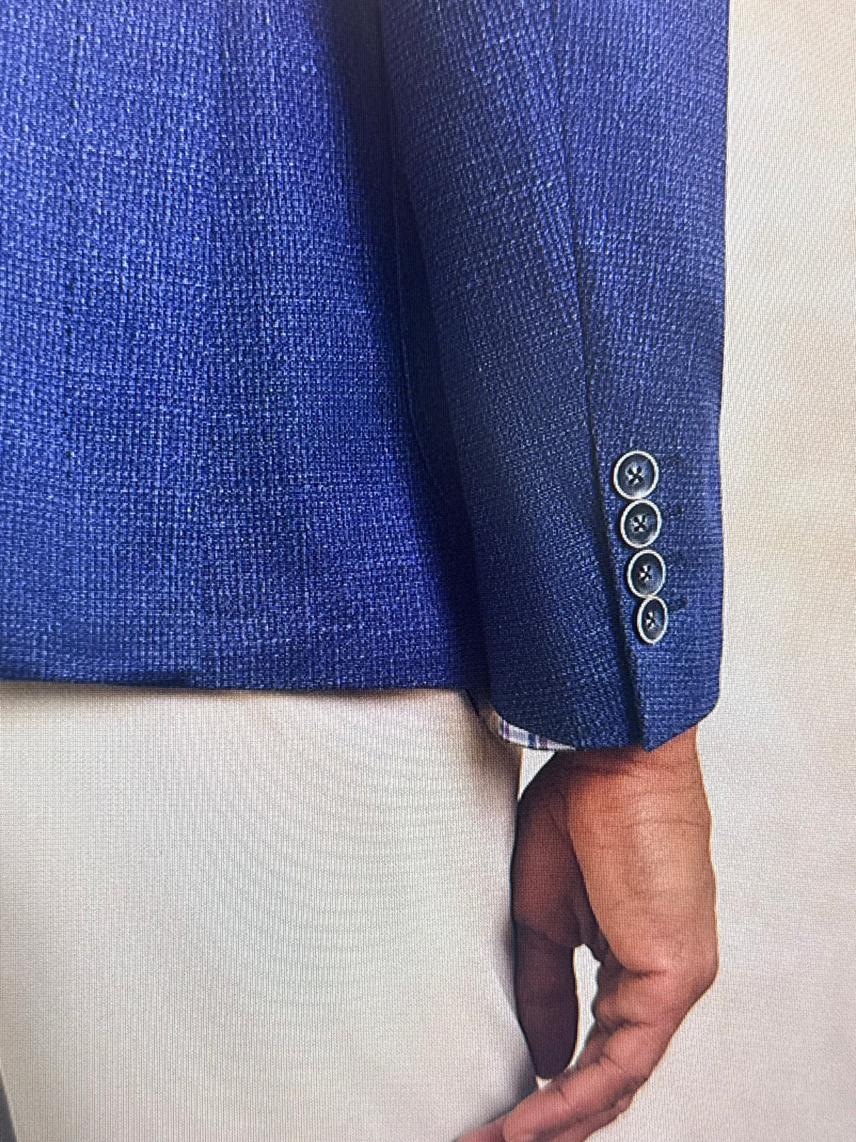 Printed Knit Stretch Sport Coat - Solid Lapis