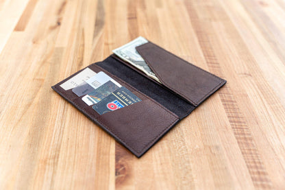 American Bison Leather Checkbook Wallet - Made in USA