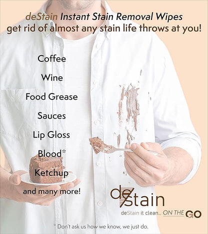 Destain - instant stain removal wipes (singles)