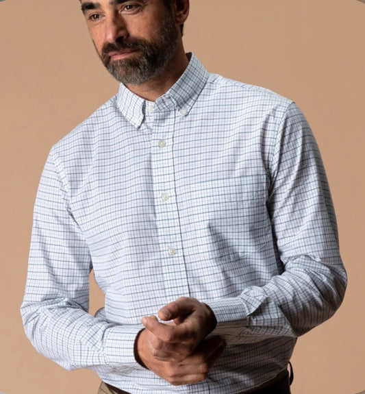 Cotton Cashmere Poplin Sport Shirt- Tolliver Plaid