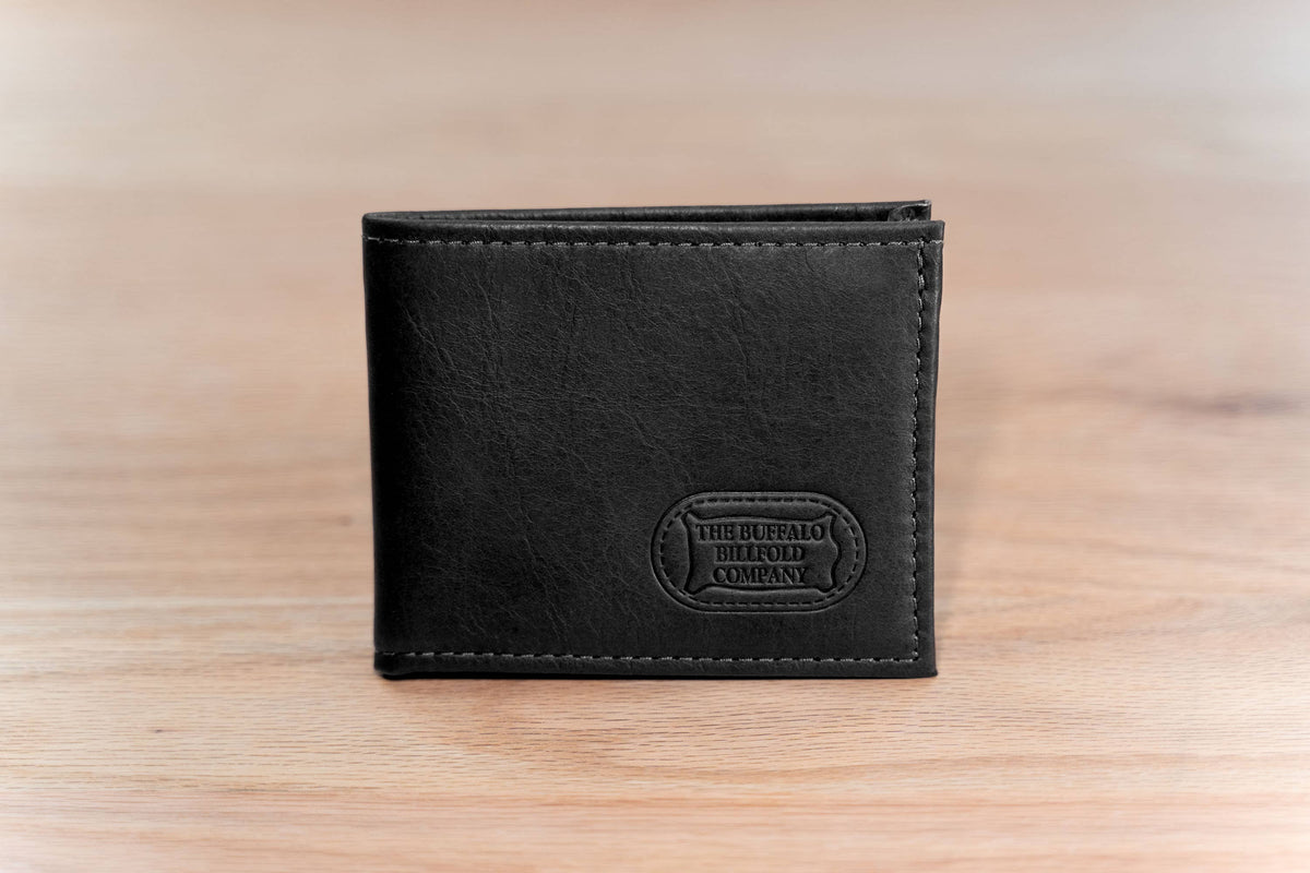 Mens Leather Bifold Wallet - ID Window - Made in USA