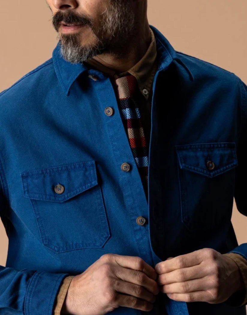Garment Dyed Jean Duck Canvas Jacketn - Navy Peony