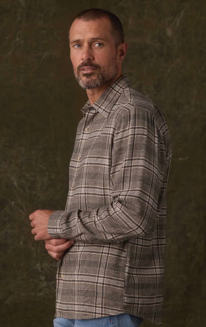 Owen Lightweight Button Up in Slate Blue Plaid