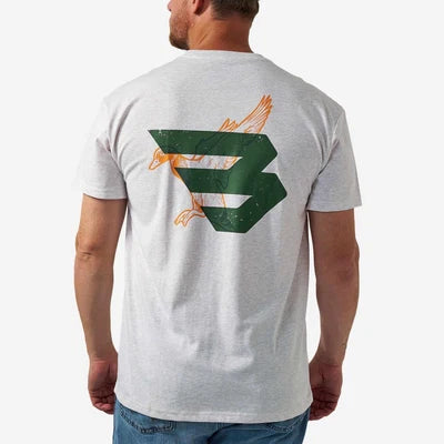 Short Sleeve Tee - Duck Flying B - Green Logo - Oatmeal