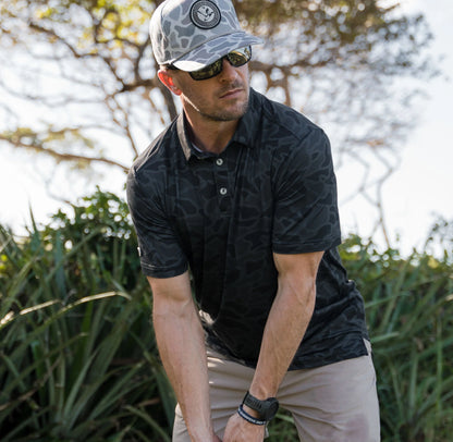 Black Camo Performance Polo