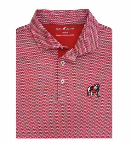 Horn Legend - Red Ripple Polo with Georgia Standing Bulldog
