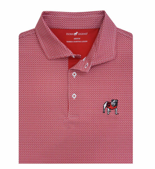 Horn Legend - Red Ripple Polo with Georgia Standing Bulldog