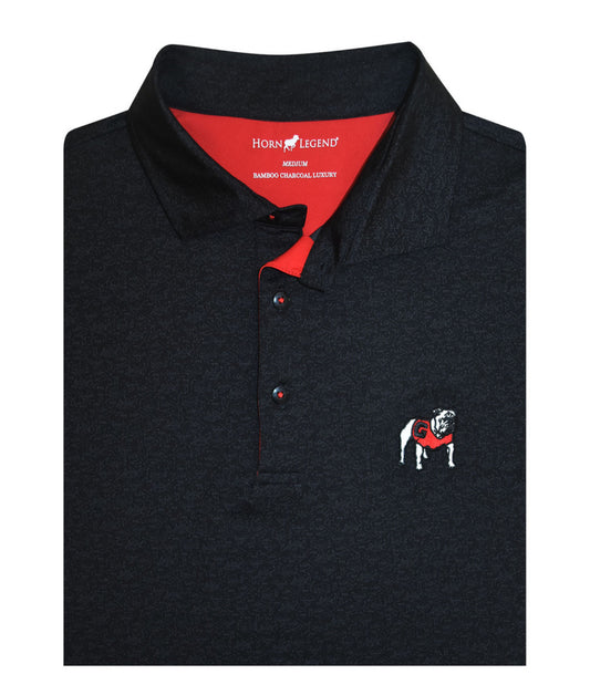 Horn Legend - Black Playbook Polo with Georgia Standing Bulldog