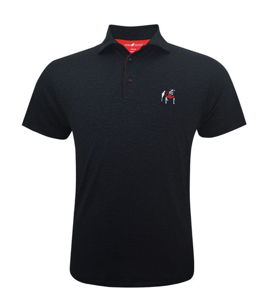 Horn Legend - Black Playbook Polo with Georgia Standing Bulldog