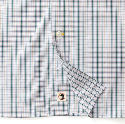 Duck Head - Long Sleeve Performance Poplin Sport Shirt-Edison Plaid in Forest Green