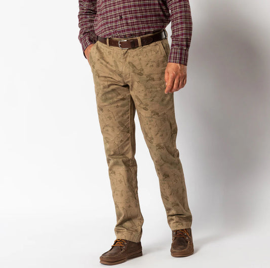 Classic Fit Gold School Chino in Toasted Khaki Mallard Blueprint