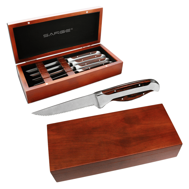 4 pc Rosewood Steak Knife Set