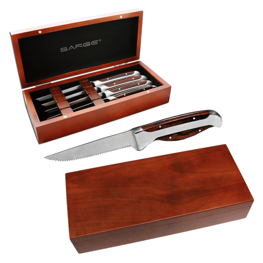 4 pc Rosewood Steak Knife Set