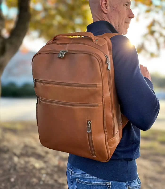 Mateo Lightweight Leather Backpack