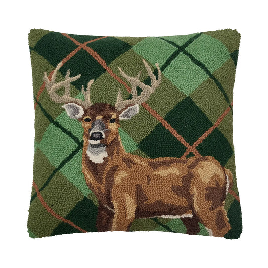Deer Plaid Hook Pillow