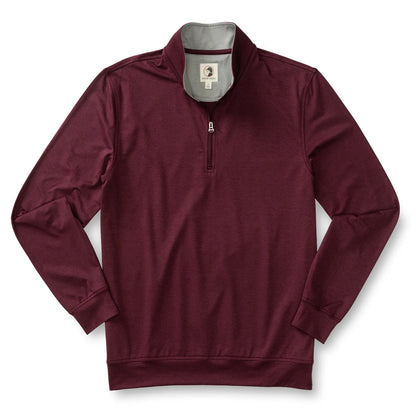Long Drive Performance 1/4 Zip Pullover in Fig Heather