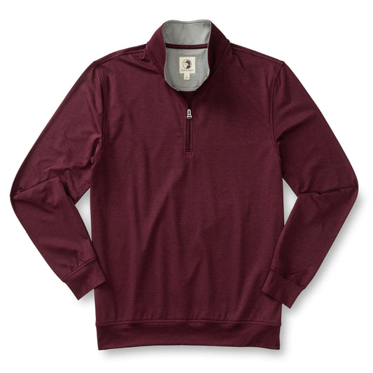 Long Drive Performance 1/4 Zip Pullover in Fig Heather