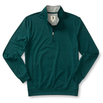 Long Drive Performance 1/4 Zip Pullover in Emerald Green Heather