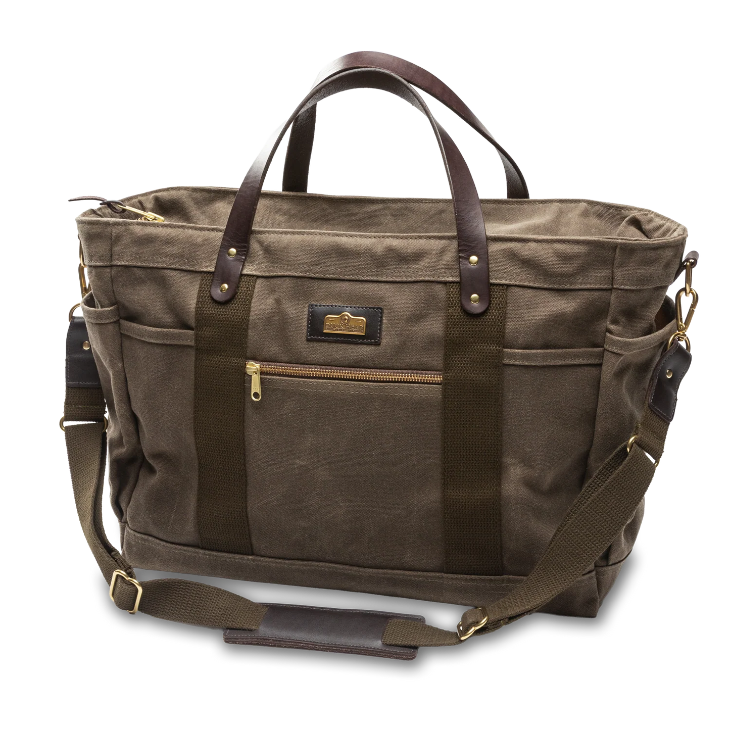 Large Waxed Canvas Tote in Field Brown