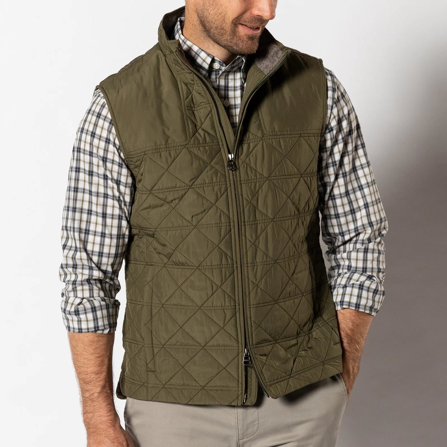 Fremont Sport Performance Quilted Vest in Olive