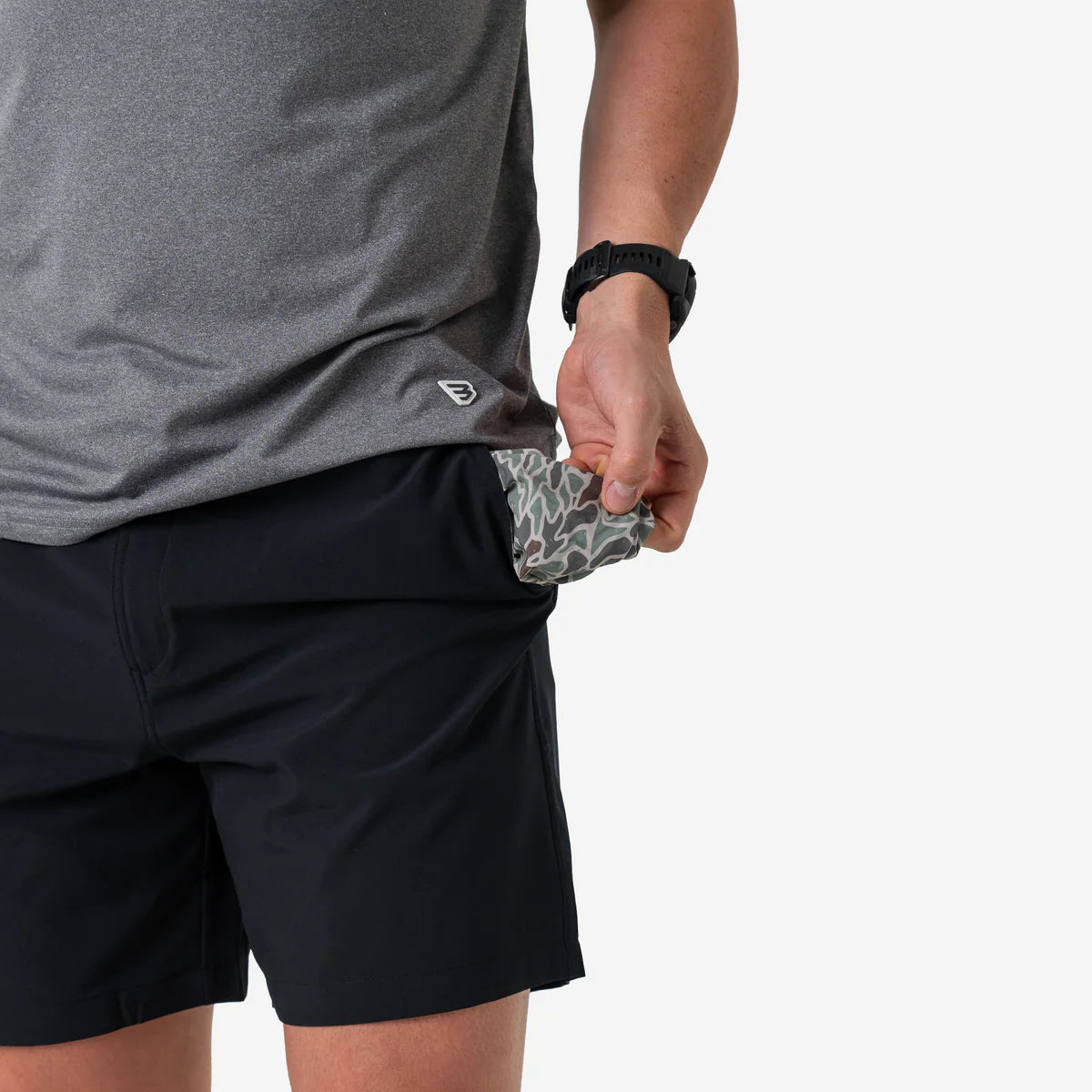 Everyday Short - Retro Duck Camo Pocket 7” Matte Black