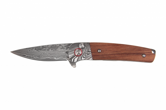 Wildcat- Damascus and Rosewood Folder