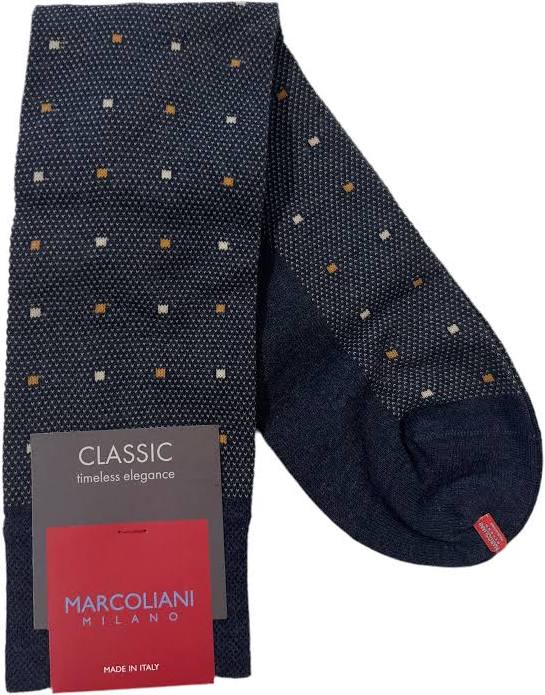 Marcoliani Contemporary Dots Socks - Navy