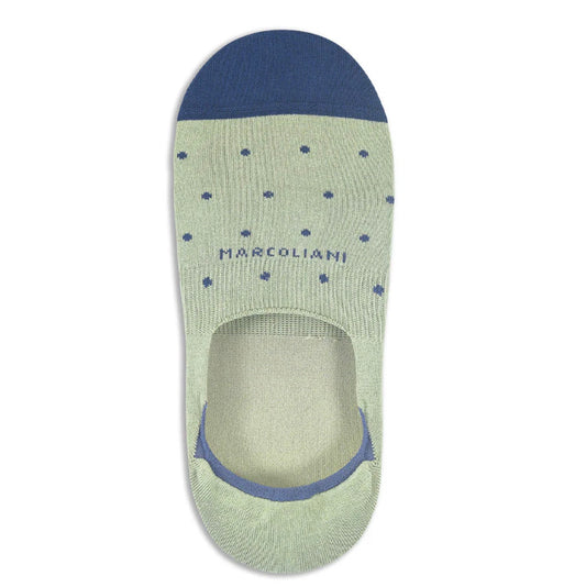 Marcoliani Invisible Sneaker Socks - Sage Polka Dot