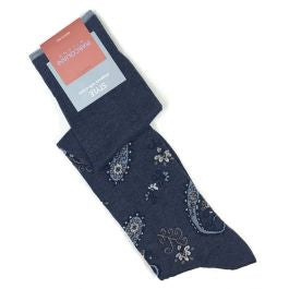 Marcoliani Sock - Agra Paisley , Dark Denim Blue
