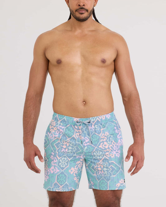 Oh Buoy 2N1 Classic Swim Trunk 7" with liner Arabesque