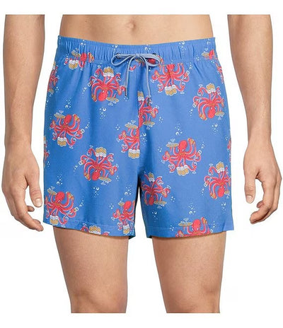 Oh Buoy 2N1 Octopus Bartender 5" Inseam Slim Fit Volley Swim Shorts