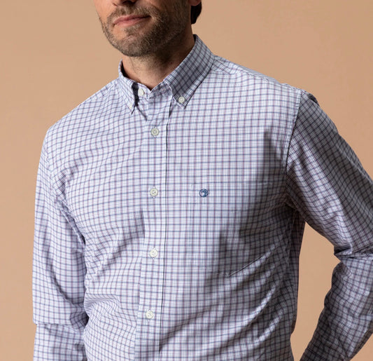 Performance Poplin Sport Shirt - Navy Peony